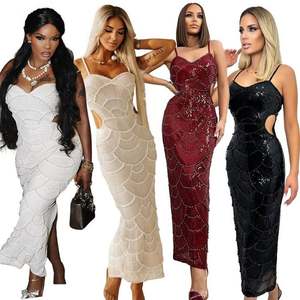 Robes de soirée d'été pour femmes <span class=keywords><strong>Robe</strong></span> en soie élégante et sexy - Product Image 1