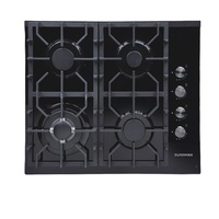 Table de cuisson à gaz encastrable 4 brûleurs 60 cm en verre trempé, cuisinière à gaz GPL/GN pour usage domestique et hôtelier - Vente en gros usine