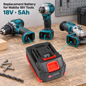 Paquete de Baterías de Iones de Litio de 18 V y 5.0 Ah para Herramientas Eléctricas <span class=keywords><strong>Makita</strong></span> de 18 V LXT, Batería de Repuesto Tipo Deslizante con Indicador de Nivel de Batería LED - Product Image 4
