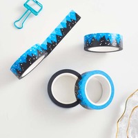 Ruban adhésif washi de haute qualité, bleu pailleté mat, kawaii, pour scrapbooking, ruban de masquage, autocollants, scrapbooking, washi tape, washy tape