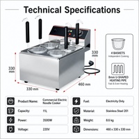 Kompor Listrik Komersial Stainless Steel 3200W untuk Merebus Mie, Multifungsi untuk Oden, Malatang, dan Sup