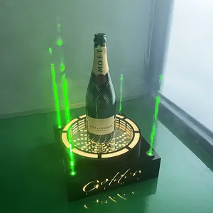 Custom logo Laser mirror Acrylic led display stand