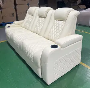 Роскошный диван из натуральной кожи с электроприводом