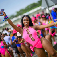 Maillot de bain monokini Carnival Monday Wear, tenue de Jouvert, maillot de bain pour festival des Caraïbes, coupe haute et découpée, OEM ODM personnalisé, faible MOQ 50 pièces