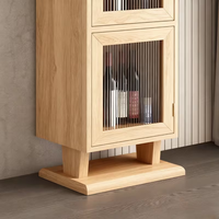 Cave à vin en bois robotisée de luxe moderne avec bar à présentoir en verre pour l'organisation de la cuisine