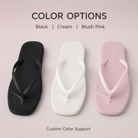 Damen Einfarbige Schlanke Zehensteg-Sandalen mit Offener Spitze, Plateau und Slip-On-Design für Sommer, Pool und Strand, mit Individuellem Logo