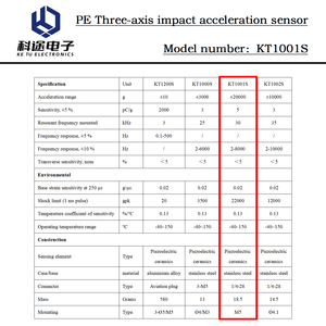 PE <span class=keywords><strong>3</strong></span>-assige piëzo-elektrische accelerometer <span class=keywords><strong>sensor</strong></span> transducer zender trillings- en schokmeting industriële machinebewaking - Product Image 3