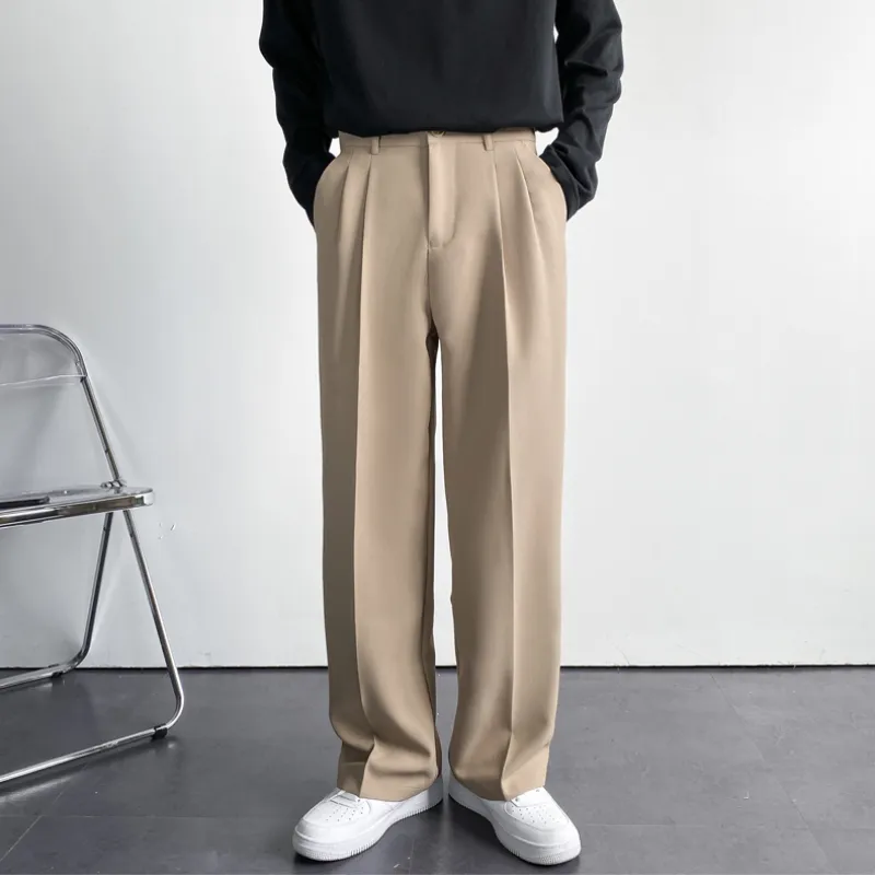 Son tasarım düz pantolon erkek Slim Fit ofis resmi elbise pantolon pantolon erkek pantolon