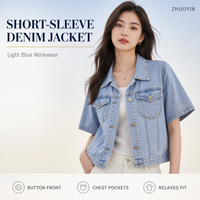 Ensemble 2 pièces Y2K pour femme, collection automne 2026 : veste courte en jean stretch à fermeture éclair et jean taille haute skinny ajusté style streetwear