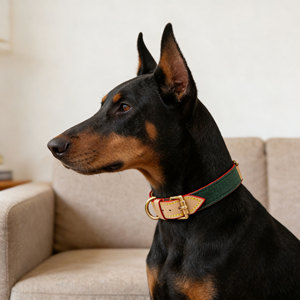 Op maat gemaakte OEM ODM leren hondenhalsband, verstelbare hondenhalsband voor groothandel, duurzame hondenhalsband, handgemaakte luxe leren hondenhalsband - Product Image 4