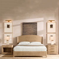 Cadre de lit en bois massif SIGMA de luxe, plusieurs tailles, lit king-size, lit queen-size, meubles de chambre à coucher pour villa et hôtel
