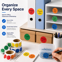 Étiquettes autocollantes personnalisées pour codage couleur, points adhésifs en papier couché pour marquage des stocks et des matériaux, OEM US