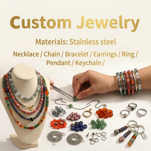 Collar y pulsera <span class=keywords><strong>de</strong></span> piedras naturales coloridas hechas a mano, joyería personalizada DIY, collares <span class=keywords><strong>de</strong></span> gemas estilo bohemio <span class=keywords><strong>de</strong></span> verano. - Product Image 2