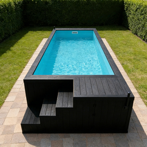 Piscina Infantil de Fibra de Vidrio para Exteriores, Resistente a los Rayos UV, Duradera, Ecológica, Fácil de Instalar, Forma Rectangular - Product Image 4