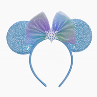 Nouveaux enfants et adultes Style flocon de neige 5 pouces paillettes arc et oreilles de souris Festival bandeau accessoires