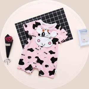 畅销婴儿爱心服装批发2岁印花牛图案婴儿服装连裤 - Product Image 2