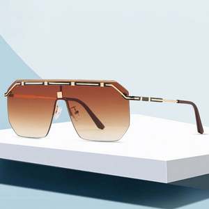 Nouveautés 2021, lunettes de soleil vintage en métal pour hommes, lunettes de soleil carrées sans monture UV400 - Product Image 4