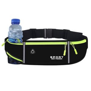 New Arrival Nylon Slim Running Belt Fanny Pack With Water Bottle Holder Fitness Cycling Workout Gym Waist Bag for Sports - Product Image 2