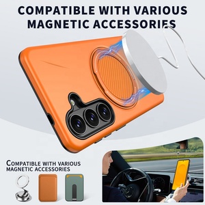 Cover per Telefono 2 in 1 in TPU+PC+Lega di Alluminio con Supporto Rotante a <span class=keywords><strong>O</strong></span>, Compatibile con Ricarica Wireless per <span class=keywords><strong>Samsung</strong></span> S26, S26 Plus, S26 Ultra - Product Image 2