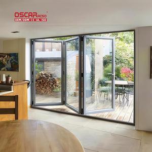 Puerta Plegable de Aluminio y Vidrio de Alta Calidad para Exteriores, Segura, para Patio, Balcón y Jardín, Estilo Hogareño, Puerta de Entrada Bi-Plegable - Product Image 1