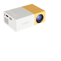 Mini projecteur de cinéma maison portable, lampe LED jaune et blanche, 1080P, 100 lumens