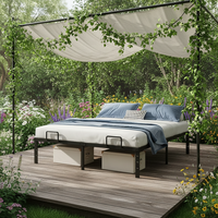 Cadre de lit plateforme inclinable moderne en métal, couleur personnalisable, tailles Queen/Full, design durable et confortable, garantie 3 ans, pour hôtel