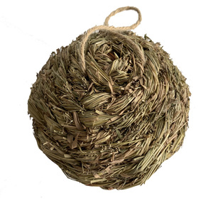 Nid d'oiseau tissé à la main 14x10cm en herbe, décoration de jardin extérieur pour oiseaux - Product Image 4