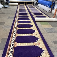 Tapis modernes LEJING lavables, fabriqués à la machine, à poils longs, motif floral, tapis de prière pour mosquée, sur mesure, en nylon imprimé, usage commercial mural