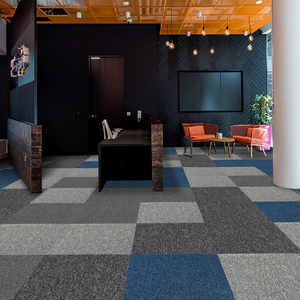 סיטונאי מודרני הלולאה לולאה חתוך ערימה לחתוך אש עמיד פאזל ג 'לכה אריחי שטיח 50x50 - Product Image 6