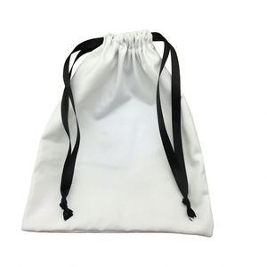 Sacs de rangement pour cosmétiques en coton biologique blanc avec cordon de serrage, logo personnalisé, recyclables, pour les soins de la peau - Product Image 1
