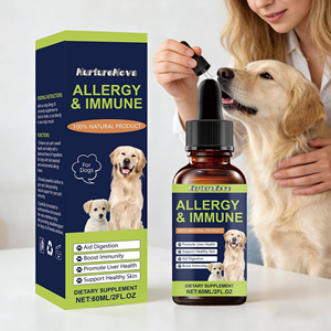 Gouttes contre les allergies chez le chien, complément immunitaire 100% naturel <span class=keywords><strong>pour</strong></span> les allergies saisonnières, les démangeaisons cutanées, la digestion et la santé du foie - Product Image 4