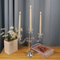 Led Bougeoirs de Noël en verre Luxe Vintage Saint Valentin Cadeaux pour amoureux Décorations de table Mariage Vintage Cristal