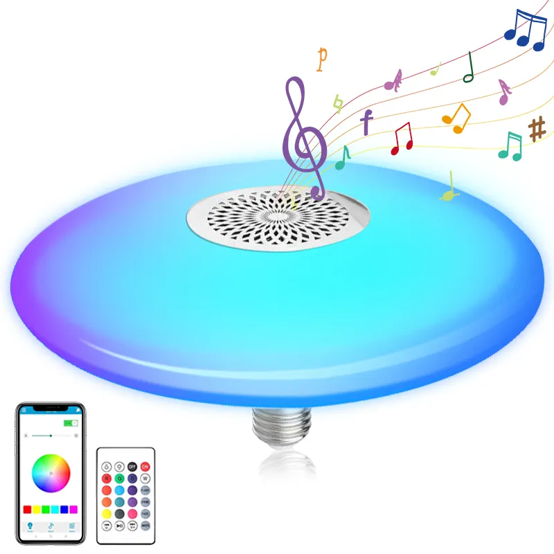 RGBW 20W Smart Music Bulb Colorful Remote Control Color Changing with Speaker E27 Wireless Led Light Bulb