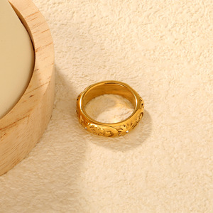 European American Style Geometric <b>Ring</b> With Stars <b>Moon</b> Sun Diamonds Unisex Pinky <b>Ring</b> For Everyday Wear Stainless Steel - Product Image 4