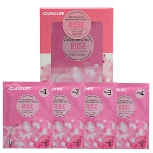 Private Label Rose 4 en 1 Foot Spa Set Blanqueamiento Crystal <span class=keywords><strong>Jelly</strong></span> Spa <span class=keywords><strong>Para</strong></span> Pedicur Foot Spa Bath Soak Foot Scrub - Product Image 1