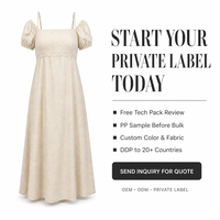Robe midi trapèze en coton uni personnalisée avec bretelles spaghetti, col carré, corsage froncé et taille froncée pour femme, vente en gros OEM ODM