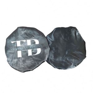 Bonnet de nuit personnalisable, bandeau, sac de rangement à cordon, logo personnalisé, bonnets noirs et colorés, et foulard en satin pour femmes - Product Image 4