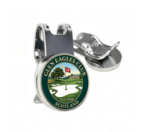 Clip de chapeau de golf en métal avec logo personnalisé, marqueur de golf promotionnel, cadeau pour club de golf