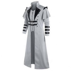 Costumes de cosplay d'anime médiévaux HP, vêtements pour hommes, veste longue noire vintage, gothique, steampunk, punk, trench-coat, vêtements de chevalier noble - Product Image 5