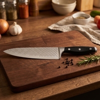 Couteau de chef artisanal de 7,5 pouces avec manche en bois de rose, couteau de cuisine personnalisé en acier inoxydable
