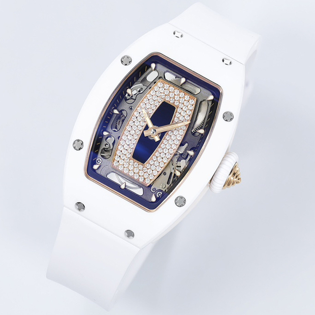 High Quality New Style White Ceramic case Stylish Luxurious Business-casual Water Resistant Mechanical Rubber 20mm Pointer