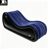 Fauteuil Tantra Gonflable Floqué Confortable, Canapé Lounge Ondulé pour Couples, Position Yoga, Coussin Multifonctionnel pour Adultes, Lit