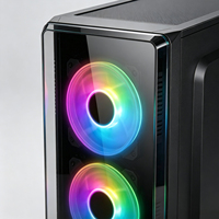 Boîtier PC MicroATX Mid Tower à panneau latéral ventilé, nouveau design, très demandé, châssis gaming noir, 2 ventilateurs inclus