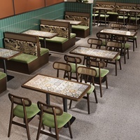 Nouveau restaurant de cuisine Hunan de style chinois, avec banquette murale, salle à manger thématique, restaurant de hot pot, restaurant de barbecue, carreaux de céramique, PU