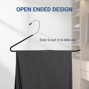 شماعات بنطلونات معدنية متينة على شكل إوزة، غير قابلة للانزلاق، بتصميم مفتوح لتوفير المساحة، مناسبة للجينز والأوشحة، لخزانة الملابس - Product Image 3