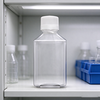 Botol Reagen Plastik PC Transparan 500ml Persegi Anti Bocor Wadah Penyimpanan Bahan Kimia Laboratorium