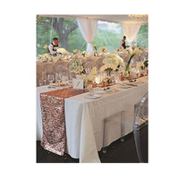 Couverture de table de banquet en polyester imprimée romantique de luxe personnalisée nappe à paillettes pour les mariages et les fêtes