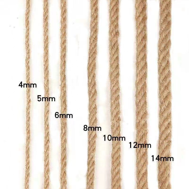 Buona qualità 1mm-60mm 100% corda di imballaggio in corda di Sisal di iuta di canapa naturale