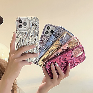 Funda BAILI Factory Shine para iPhone 15 Pro y Samsung Galaxy S25, a Prueba de Golpes, de Lujo, con Recubrimiento Electrolítico y Silicona Arrugada - Product Image 2