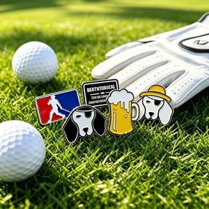 Marqueur permanent en gros, personnalisé, en PVC, argenté, gravé 3D, 25 mm, marqueur de balle de golf, outil de divot de golf en métal personnalisé par sublimation - Product Image 1